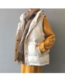 Winter Coat Sleeveless Jacket Women Vest Thicken Warm Cotton Padded Warm Plus Size  Stand Collar Vest Women Waistcoat