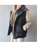 Winter Coat Sleeveless Jacket Women Vest Thicken Warm Cotton Padded Warm Plus Size  Stand Collar Vest Women Waistcoat