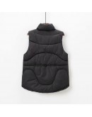  Winter Down Cotton Vest Women Short Loose Stand Collar Sleeveless Jacket Coat   Warm Waistcoat Chalecos Mujer