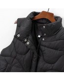  Winter Down Cotton Vest Women Short Loose Stand Collar Sleeveless Jacket Coat   Warm Waistcoat Chalecos Mujer