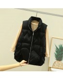 Irregular Winter coat women Stand Collar puff waistcoat vest women sleeveless jacket chaleco de mezclilla mujer bike vest