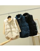 Irregular Winter coat women Stand Collar puff waistcoat vest women sleeveless jacket chaleco de mezclilla mujer bike vest