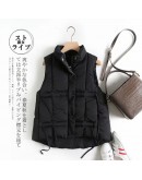  Women Autumn Vest Women Stand Collar Winter Warm Vest Chaleco Mujer Gilet Femme waistcoat vest women chalecos para mujer