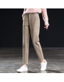 Fall Harem Pants Women  Style Ankle Length Woolen Pants High Waist Casual Work Office Trousers Mujer Pantalones Femme