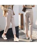 Harem Pants Women  Spring Summer Pants Casual OL Pants Belted High Waist Slim Work Pants Plus Size Trousers Roupas Femininas