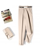 Harem Pants Women  Spring Summer Pants Casual OL Pants Belted High Waist Slim Work Pants Plus Size Trousers Roupas Femininas