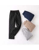 Women Plus Size 3XL Casual Duck Lightweight Down Cotton Pants Classic High Waisted Trousers Female Slimming Long Warm Pants