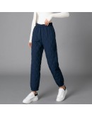 Women Plus Size 3XL Casual Duck Lightweight Down Cotton Pants Classic High Waisted Trousers Female Slimming Long Warm Pants