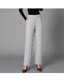 Women Plus Size 3XL Casual Duck Lightweight Down Cotton Pants Classic High Waisted Trousers Female Slimming Long Warm Pants