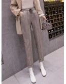  Woolen Harem Pants Women Autumn Winter Thick Wool Radish Pants Winter Women Straight Pant Loose Trousers Capris