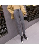  Woolen Harem Pants Women Autumn Winter Thick Wool Radish Pants Winter Women Straight Pant Loose Trousers Capris