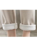 Autumn Winter Woolen Harem Pants Women Casual Radish Pants  Female High Elastic Waist Loose Trousers Capris Soft