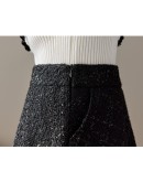  Tweed Woolen Skirt for Women High Waisted Fall Winter A-line Short Mini Skirts   Booty Mujer Faldas