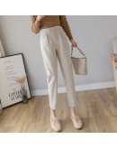 Autumn Winter Woolen Pants High Waisted Loose Harem Trousers High  Solid Pantalones de Mujer Ankle Length Pants