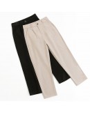 Autumn Winter Woolen Pants High Waisted Loose Harem Trousers High  Solid Pantalones de Mujer Ankle Length Pants