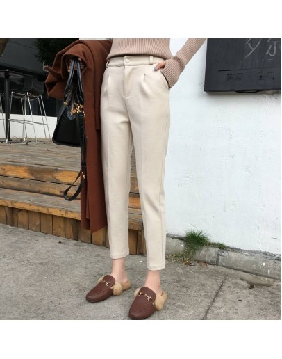 Autumn Winter Harem Pants women  Style High Waist Woolen Trousers Female Long Pants Pantalones Mujer Plus Size 3XL