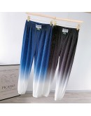 able Summer Gradient Pleated Long Harem Pants Women's High Elastic Waist Loose Chic Female Tie Feets Trouses Gothic