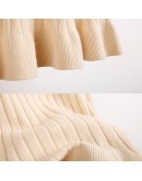 High  Ruffles Hem Knit Fishtail Skirt Womens Autumn Winter  Large Size High Waist Retro Package Hip Skirt Female