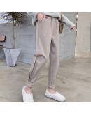  Autumn Harem Pants Women  Style Ankle Length Woolen Pants Elastic Waist Trousers Mujer Pantalones Femme Plus Size