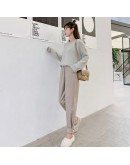  Autumn Harem Pants Women  Style Ankle Length Woolen Pants Elastic Waist Trousers Mujer Pantalones Femme Plus Size