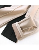 Winter Autumn Woolen High Waist Women Pencil Pants Casual Belted Wool Harem Pant Woman Warm Female Long Trousers