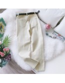  Summer Cotton Harem Pants Women Vintage High Waist Pure Color Pants Female Long Pants Casual White Trousers Female