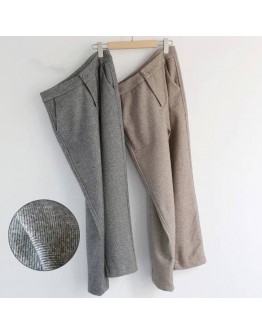 Woolen Harem Pants Women Autumn Winter High Waist Thicken Warm Herringbone Trousers Female Streetwear Pantalones Mujer