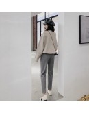 Woolen Harem Pants Women Autumn Winter High Waist Thicken Warm Herringbone Trousers Female Streetwear Pantalones Mujer