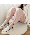 Fall Winter Thick Warm Corduroy Harem Pants Women's High Waisted Casual Loose Trousers   Mujer Pantalones