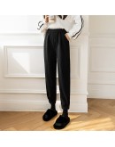 Fall Winter Thick Warm Corduroy Harem Pants Women's High Waisted Casual Loose Trousers   Mujer Pantalones