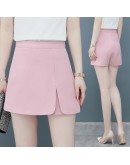 Summer Shorts For Women High Waist Casual Irregular Slit Women's Skirt Shorts Plus Size Black Sexy Slim Lady Shorts Skirts