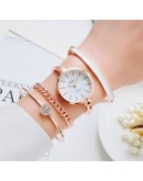 Lvpai  4pcs Set Women Bracelet Watches  Women Dress Ladies Wrist Watch  Rose Gold Quartz Watch Set Dropshiping