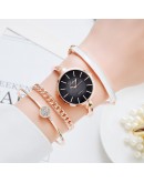 Lvpai  4pcs Set Women Bracelet Watches  Women Dress Ladies Wrist Watch  Rose Gold Quartz Watch Set Dropshiping