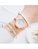 Lvpai  4pcs Set Women Bracelet Watches  Women Dress Ladies Wrist Watch  Rose Gold Quartz Watch Set Dropshiping