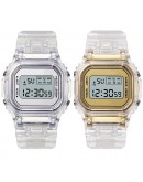  Men Women Watches Gold Casual Transparent Digital Sport Watch Lover's Gift Clock Waterproof Children Kid's Wristwatch