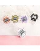  Men Women Watches Gold Casual Transparent Digital Sport Watch Lover's Gift Clock Waterproof Children Kid's Wristwatch