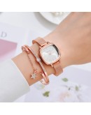 Gaiety  Watch For Women  Square Ladies Quartz Watch Bracelet Simple Rose Gold Mesh  Women Watches Reloj Mujer