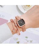 Gaiety  Watch For Women  Square Ladies Quartz Watch Bracelet Simple Rose Gold Mesh  Women Watches Reloj Mujer