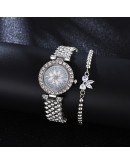  Watch For Women  Diamond Flower Rhinestone Watch Ladies Quartz Wrist Watch Bracelet Set Reloj Mujer Dropshipping