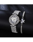  Watch For Women  Diamond Flower Rhinestone Watch Ladies Quartz Wrist Watch Bracelet Set Reloj Mujer Dropshipping