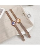  2pcs Set Watch For Women Rose Gold Rhinestone Bracelet Watch Casual Ladies Quartz Wristwatches Female Clock Reloj Mujer