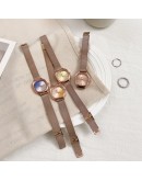  2pcs Set Watch For Women Rose Gold Rhinestone Bracelet Watch Casual Ladies Quartz Wristwatches Female Clock Reloj Mujer