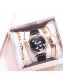 5pcs Set Women Watch Magnet Buckle Womens Butterfly Watches  Ladies Quartz Wristwatches Bracelet Set Clock Reloj Mujer