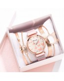 5pcs Set Women Watch Magnet Buckle Womens Butterfly Watches  Ladies Quartz Wristwatches Bracelet Set Clock Reloj Mujer