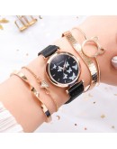 5pcs Set Women Watch Magnet Buckle Womens Butterfly Watches  Ladies Quartz Wristwatches Bracelet Set Clock Reloj Mujer