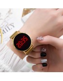  LED Electronic Magnetic Rose Gold Women Watch Digital Sport Ladies Quartz Wristwatch Female Clock Gifts montre femme