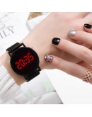  LED Electronic Magnetic Rose Gold Women Watch Digital Sport Ladies Quartz Wristwatch Female Clock Gifts montre femme