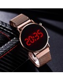  LED Electronic Magnetic Rose Gold Women Watch Digital Sport Ladies Quartz Wristwatch Female Clock Gifts montre femme