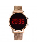  LED Electronic Magnetic Rose Gold Women Watch Digital Sport Ladies Quartz Wristwatch Female Clock Gifts montre femme