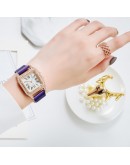  Women Watches Square Rose Gold Diamond Ladies Wrist Watches Magnetic  Watches Female Quartz Clock montre femme